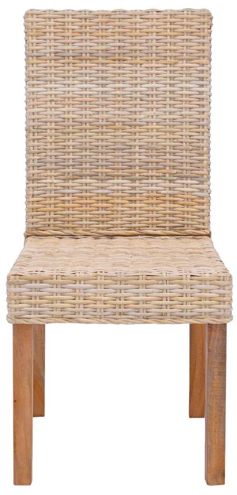 Étkezőszék 2 pcs Természetes 45 x 54 x 93 cm Tömör Mahagóni Fa