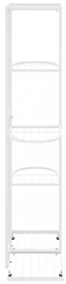 fehér 5 szintes acél virágtartó állvány 43 x 22 x 98 cm