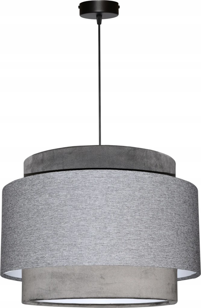 Mennyezeti Függő Lámpa Túlnyúló Csillár Lámpabúra 45/30 cm E27 Szürke Avola