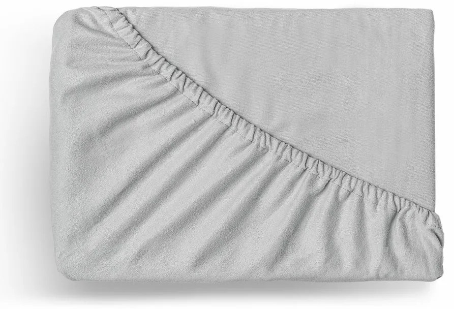 Kvalitex Flanel körgumis lepedő világosszürke, 90 x 200 cm, 90 x 200 cm