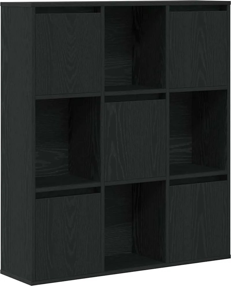 vidaXL Könyvespolc fekete tölgy 89x24x101,5 cm Gépesített fa