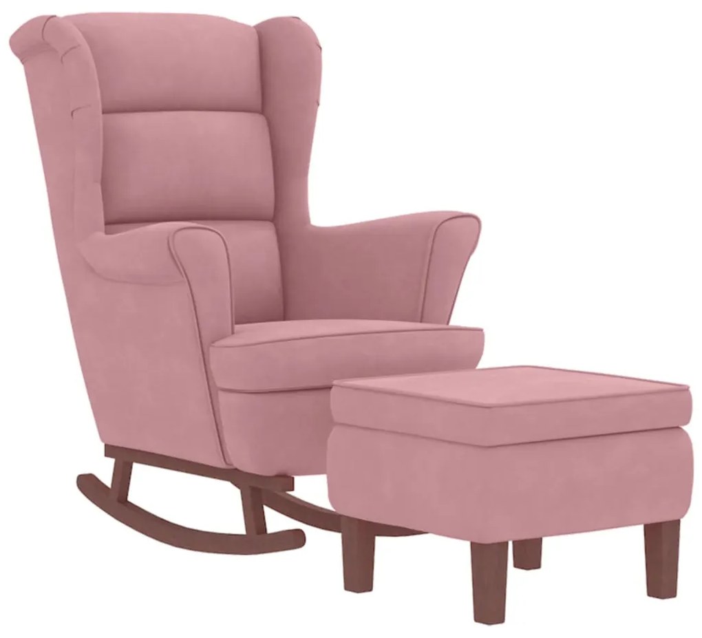 Rózsaszín Bársony és Tömörfa Hintaszék