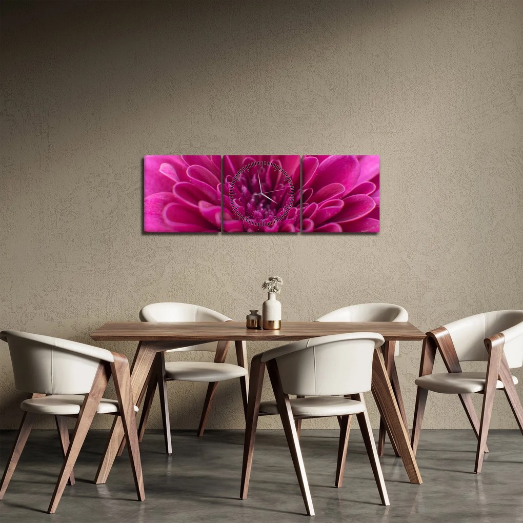 Virágos kép (órával) (90x30 cm)