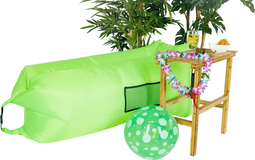 Felfújható babzsák/lazy bag, zöld, LEBAG