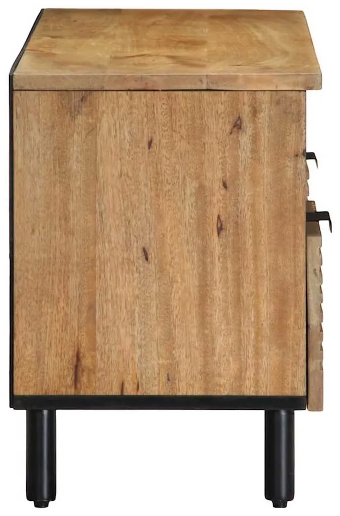 barna tömör mangófa TV-szekrény 100 x 33 x 46 cm