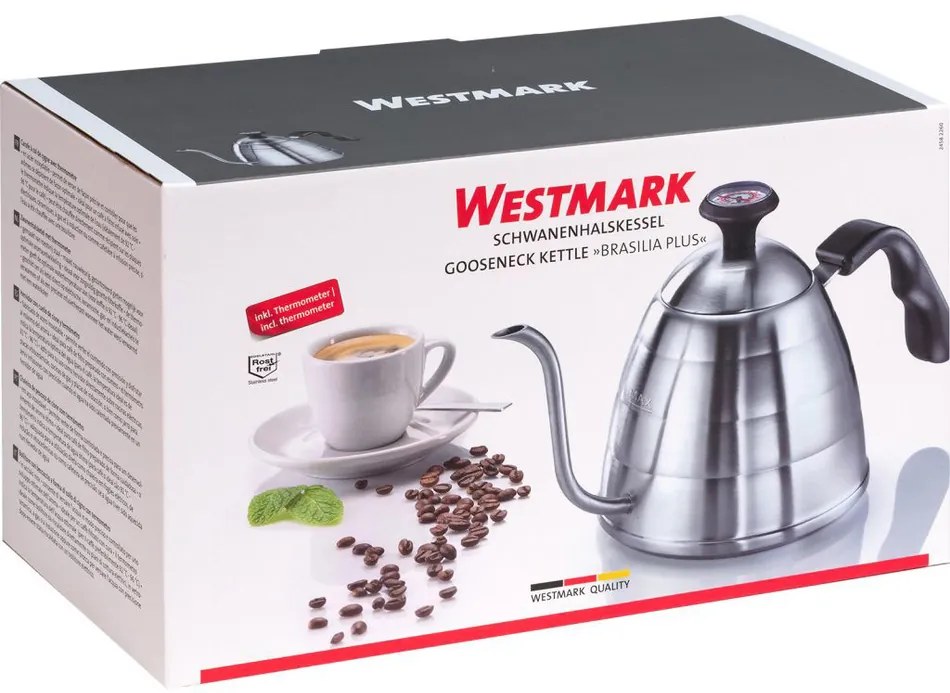 Westmark BRASILIA PLUS teáskanna hattyúnyakkal és hőmérővel, 800 ml