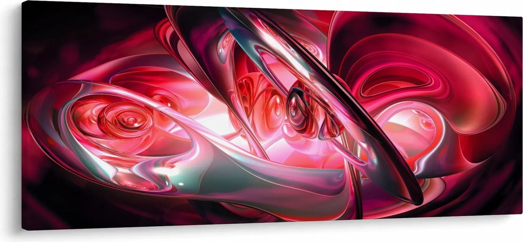 Piros fraktálos kép (120x50 cm)
