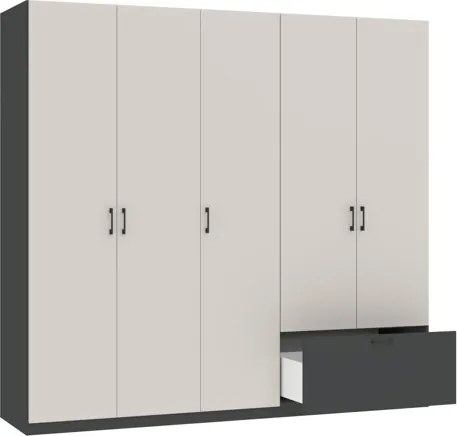 ALTA WARDROBE 5D1S ANTHRACITE+CASHMERE