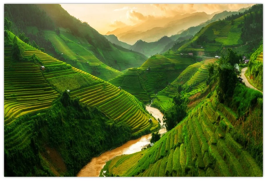 Kép - Mu Cang Chai rizsteraszok (90x60 cm)