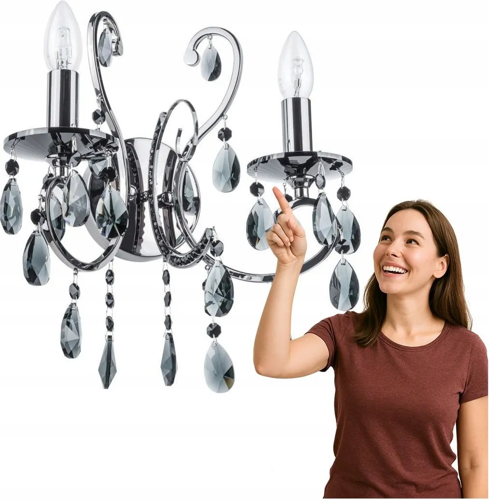 Barocco fali lámpa fekete MB72709-2BCH Italux