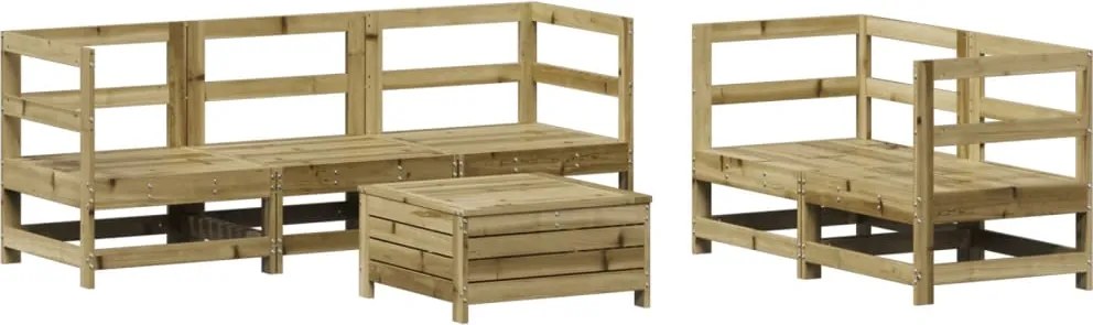 vidaXL 6 részes impregnált fenyőfa kerti ülőgarnitúra