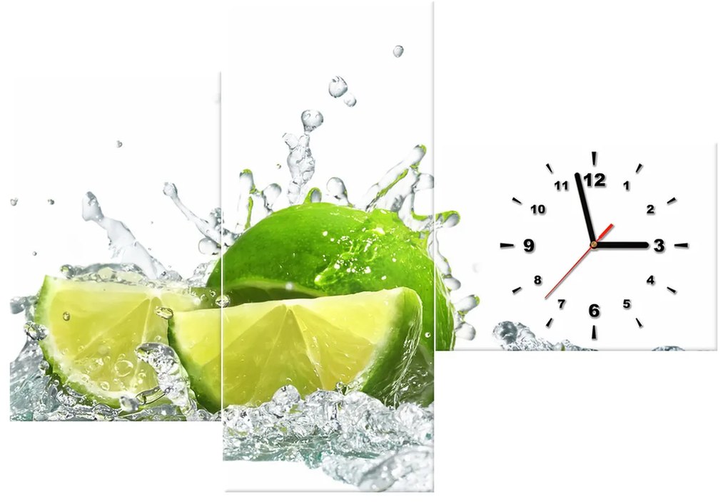 Gario Órás falikép Zöld lime - 3 részes Méret: 90 x 70 cm