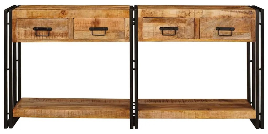 Konzolasztalok 2 pcs Barna 160 x 33 x 75 cm Tömör Mangófa