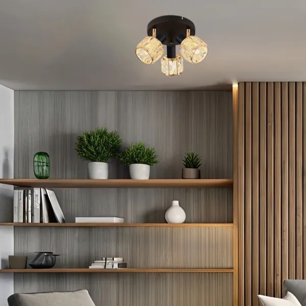 Spotlámpa DUBAI 3xE14/40W/230V átm. 36 cm fekete/arany