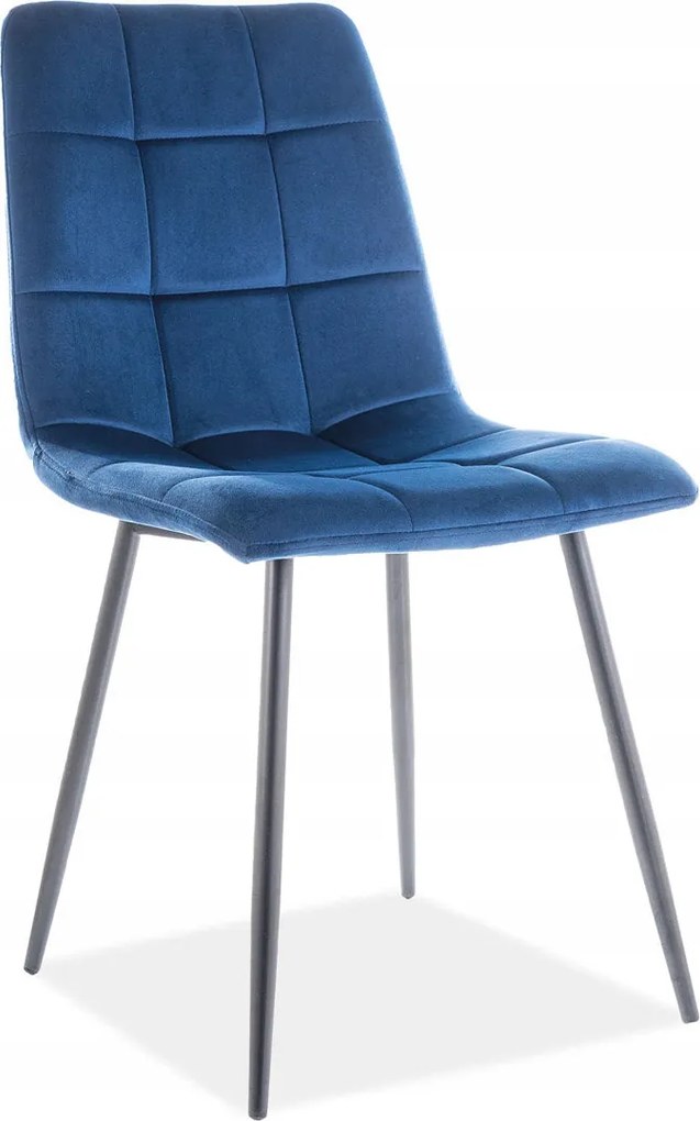 Mila Velvet kárpitozott steppelt szék Signal sötétkék