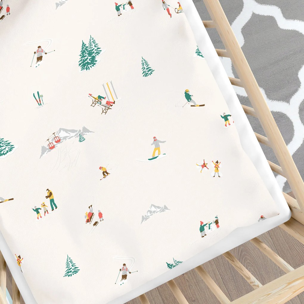 Goldea gyermek pamut ágyneműhuzat kiságyba - téli örömök 90 x 120 és 40 x 60 cm