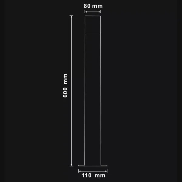 Kültéri lámpa DALLAS 1xE27/12W/230V IP44 60 cm antracit