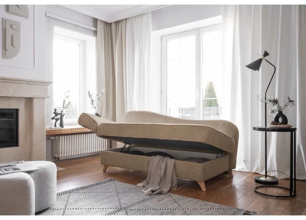 Szürkésbarna kordbársony heverő (bal oldali) Chic Charlotte – Miuform