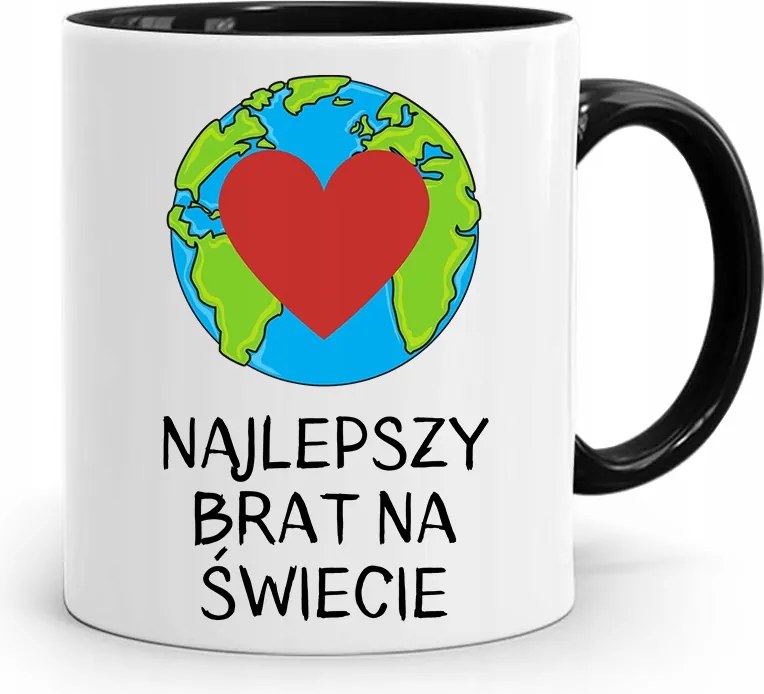 Bögre Fekete Ajándék Testvérnek Legjobb Testvér nyomott mintával