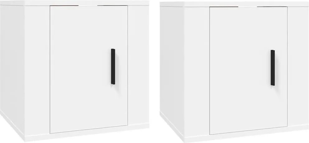 vidaXL 2 db fehér falra szerelhető TV-szekrény 40 x 34,5 x 40 cm