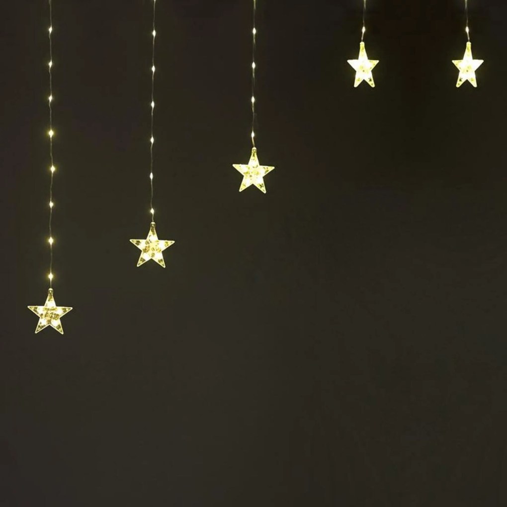 Aca Lighting karácsonyi fények 222 Led függönycsillag átlátszó, tápegységgel együtt