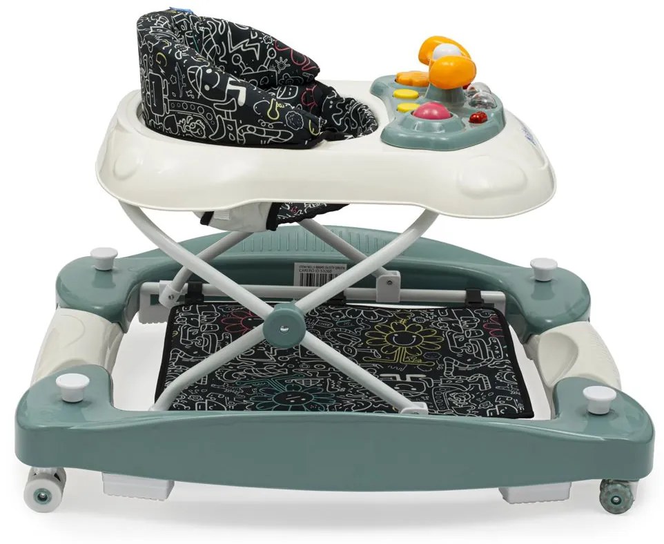 Gyerek bébikomp hintával szilikon kerekek Baby Mix zöld