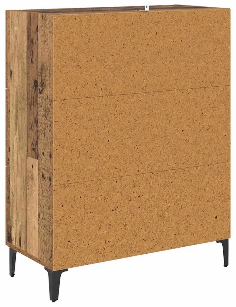 Széf fiókkal Öreg fa 69,5 x 34 x 90 cm Műszaki fa és vas