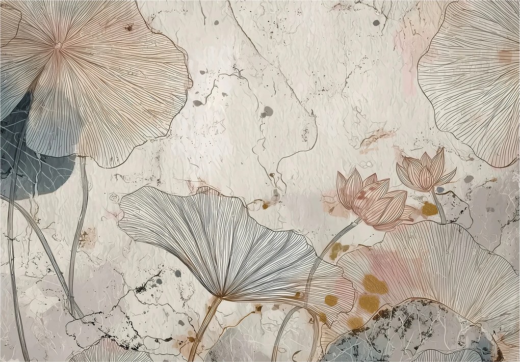 Fotótapéta Virágok Beton Ginkgo Természet Falra Hálószoba Nappali 300x210