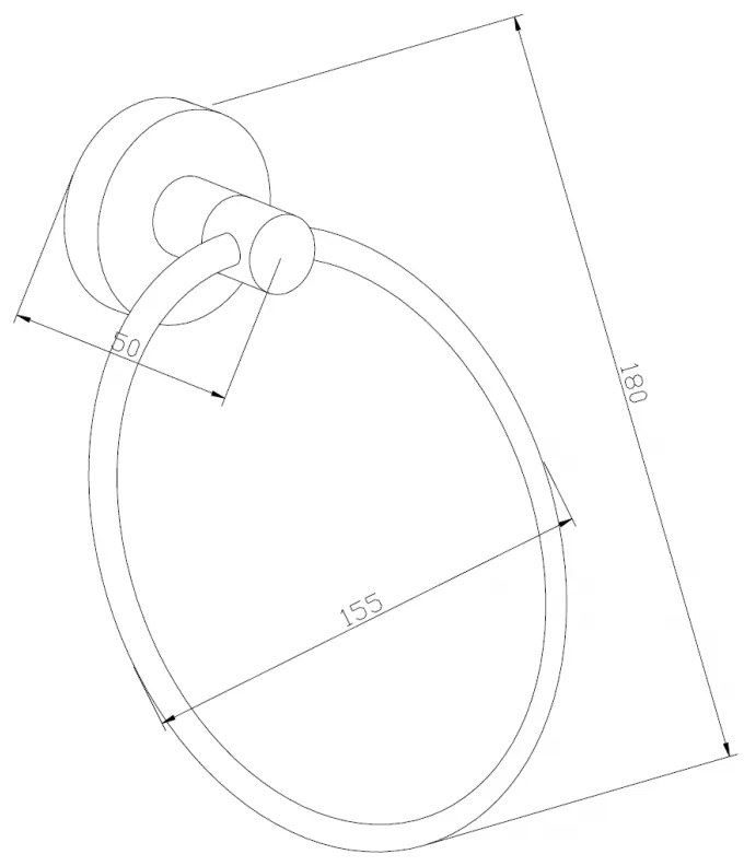 Mexen tartozékok, REMO Ring törölközőtartó, fekete, 7050732-70