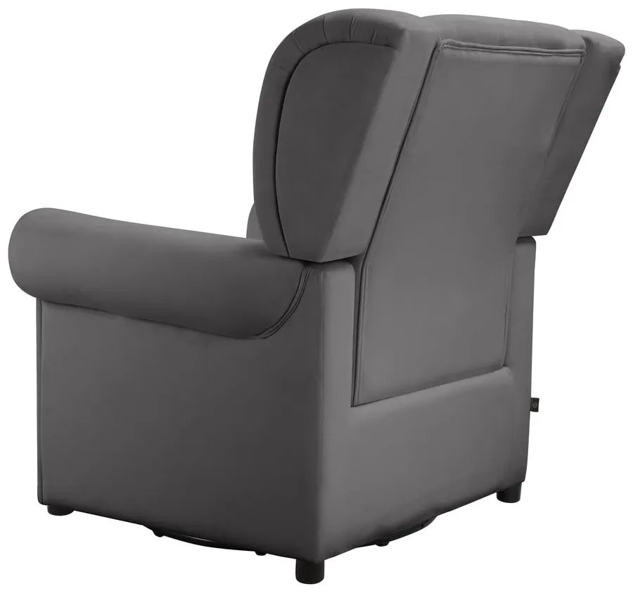 Szürke bársony chesterfield-hinta fotel Lillyse – Støraa