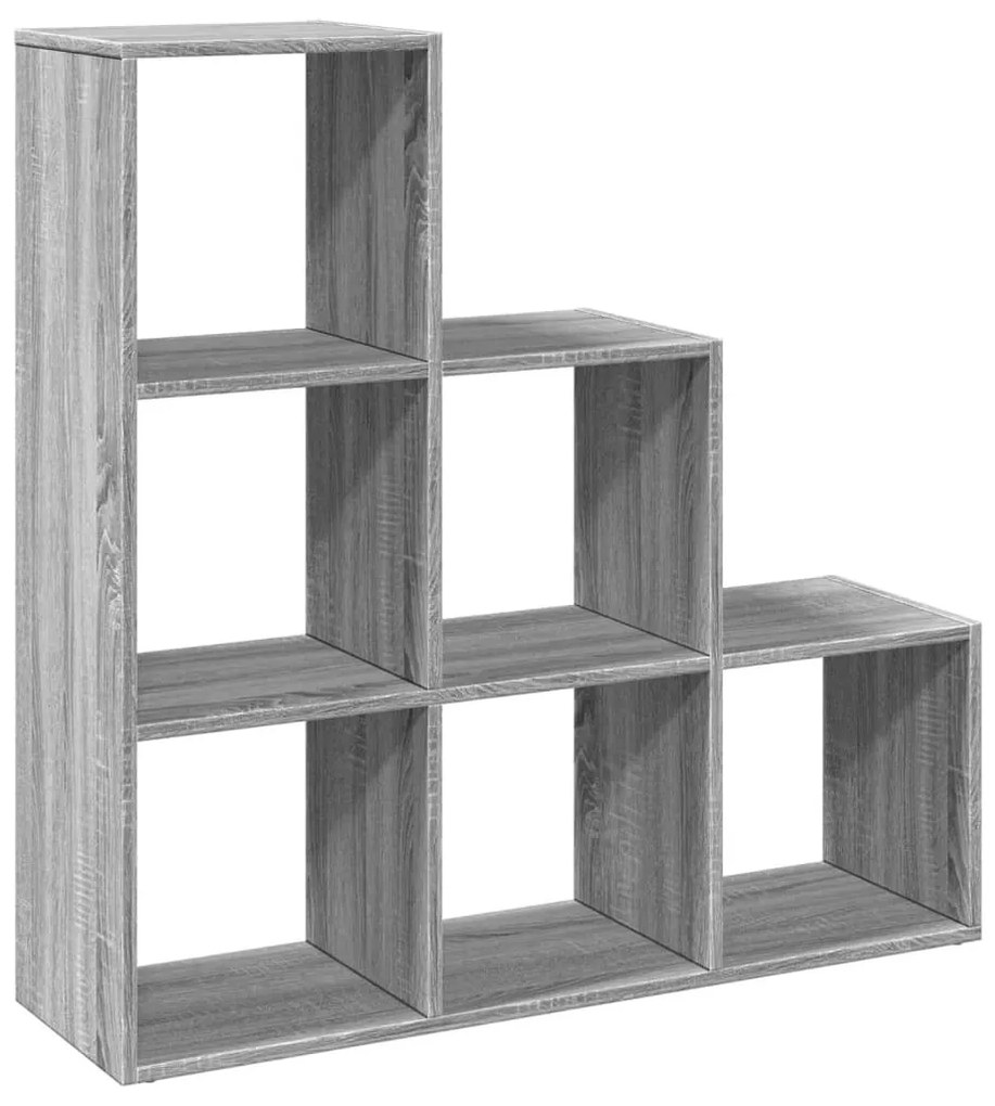 3 szintes szürke sonoma fa elválasztó könyvespolc 99x29x99 cm