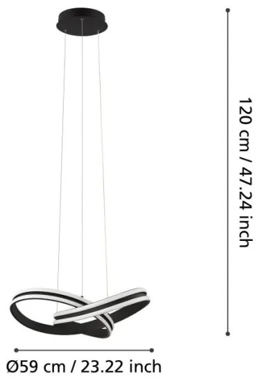 Eglo 99249 - LED Csillár zsinóron CORREDERA 2xLED/18W/230V