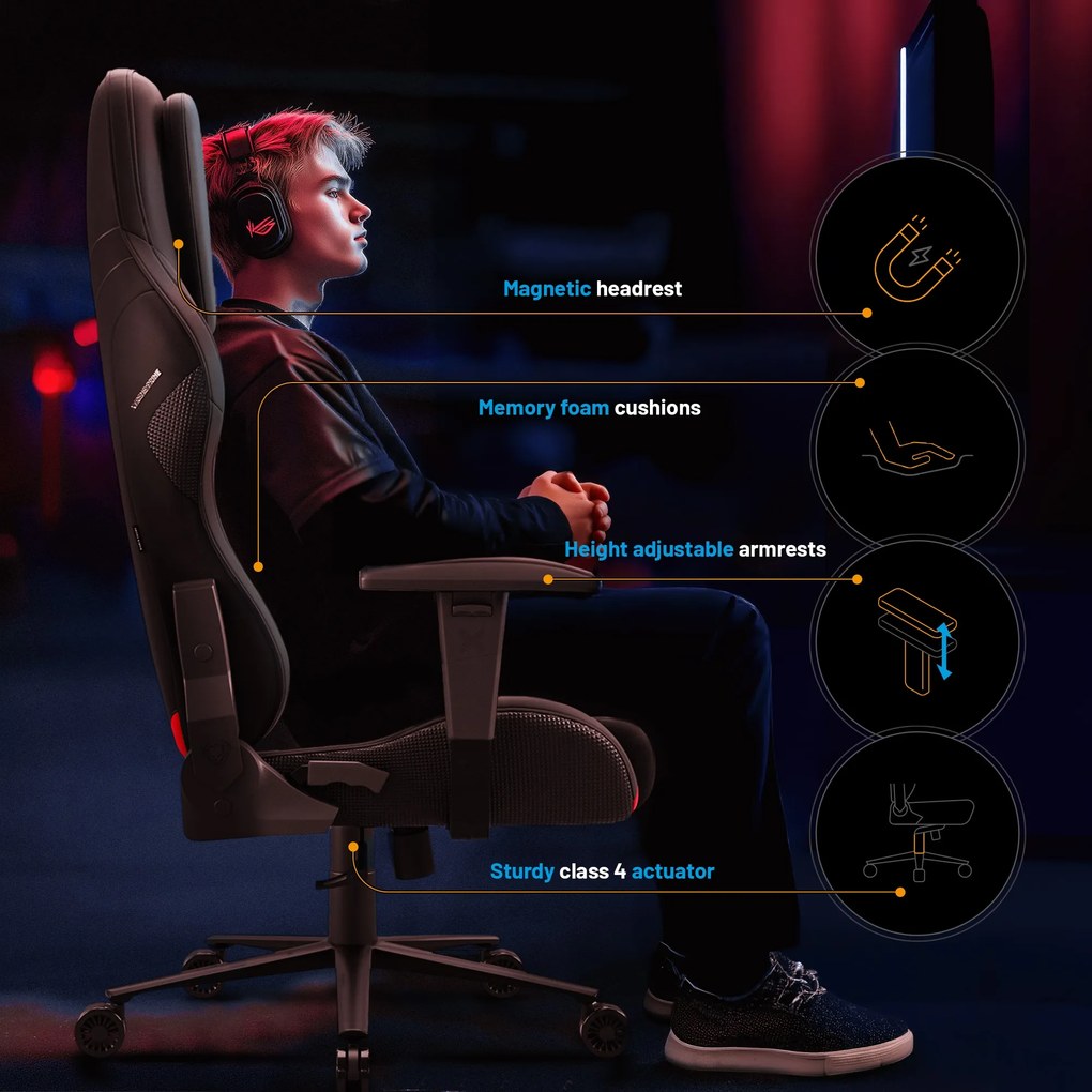 Gamer szék fekete Normal Size: Diablo X-One Prime Burned Black