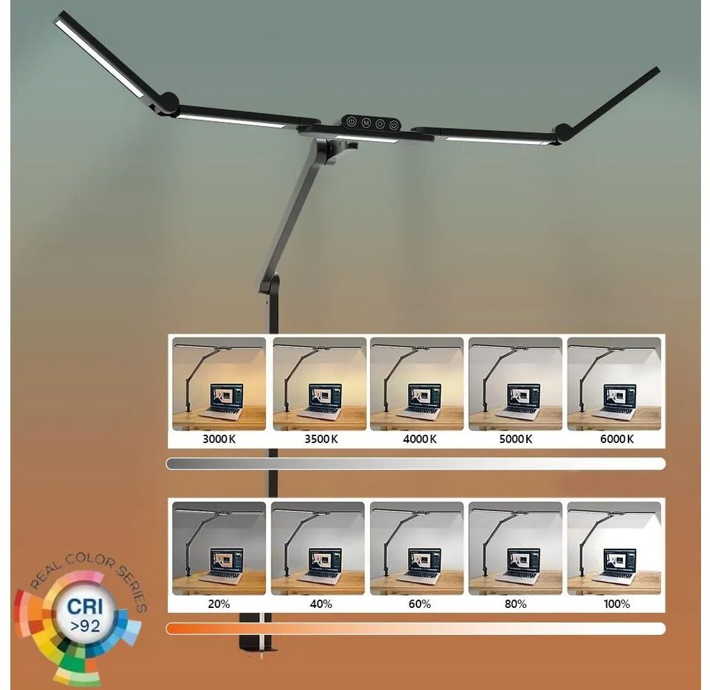 LED állítható fényerőjű flexibilis asztali lámpa LED/24W/230V 3000-6500K CRI 92