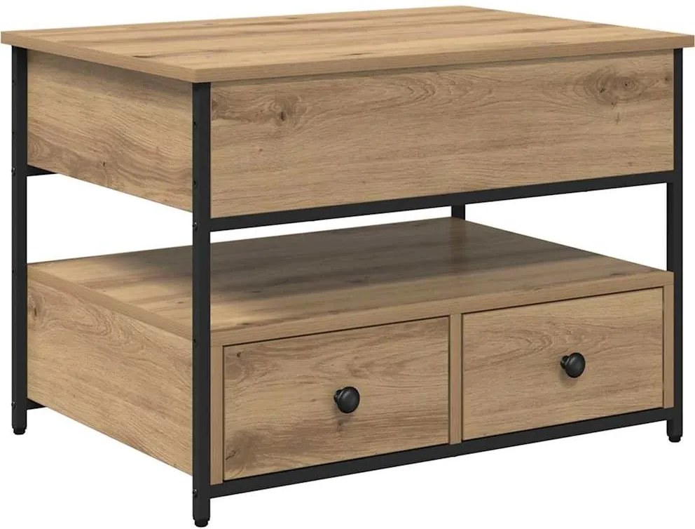 vidaXL Dohányzóasztal fiókkal Artisan tölgy 70 x 50 x 54.5 cm Faanyag