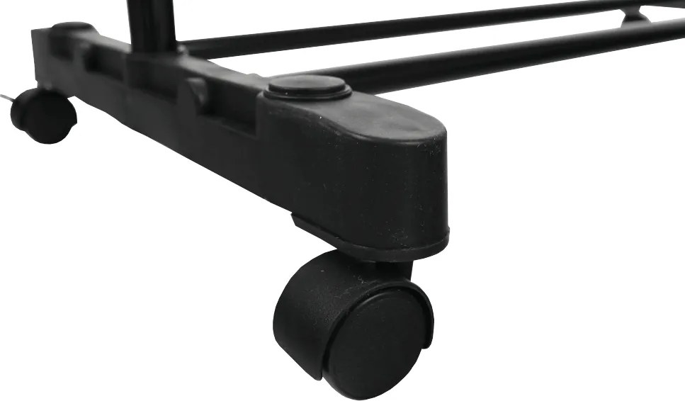 Görgős ruhaálvány, rozsdamentes fém/fekte műanyag, DOLFO NEW