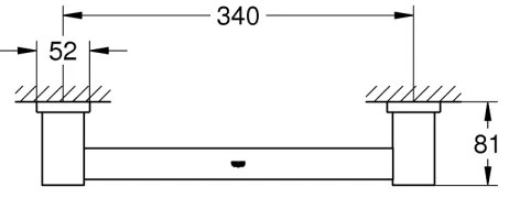 GROHE 40514001 - ESSENTIALS CUBE törölközőtartó 392 mm, fényes króm