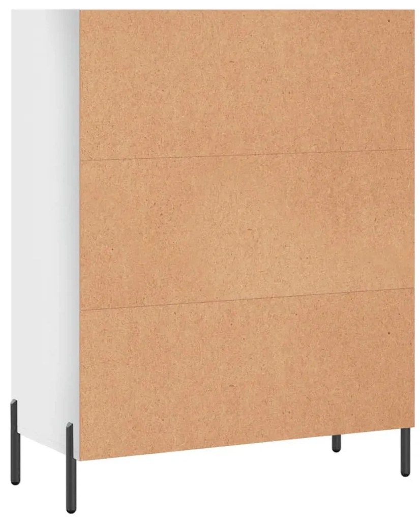 magasfényű fehér szerelt fa polcos szekrény 69,5 x 32,5 x 90 cm