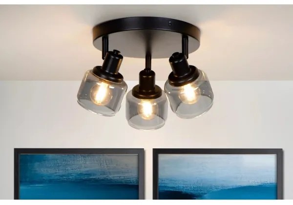 Lucide 77979/13/30 - Spotlámpa BJORN 3xE14/40W/230V fekete