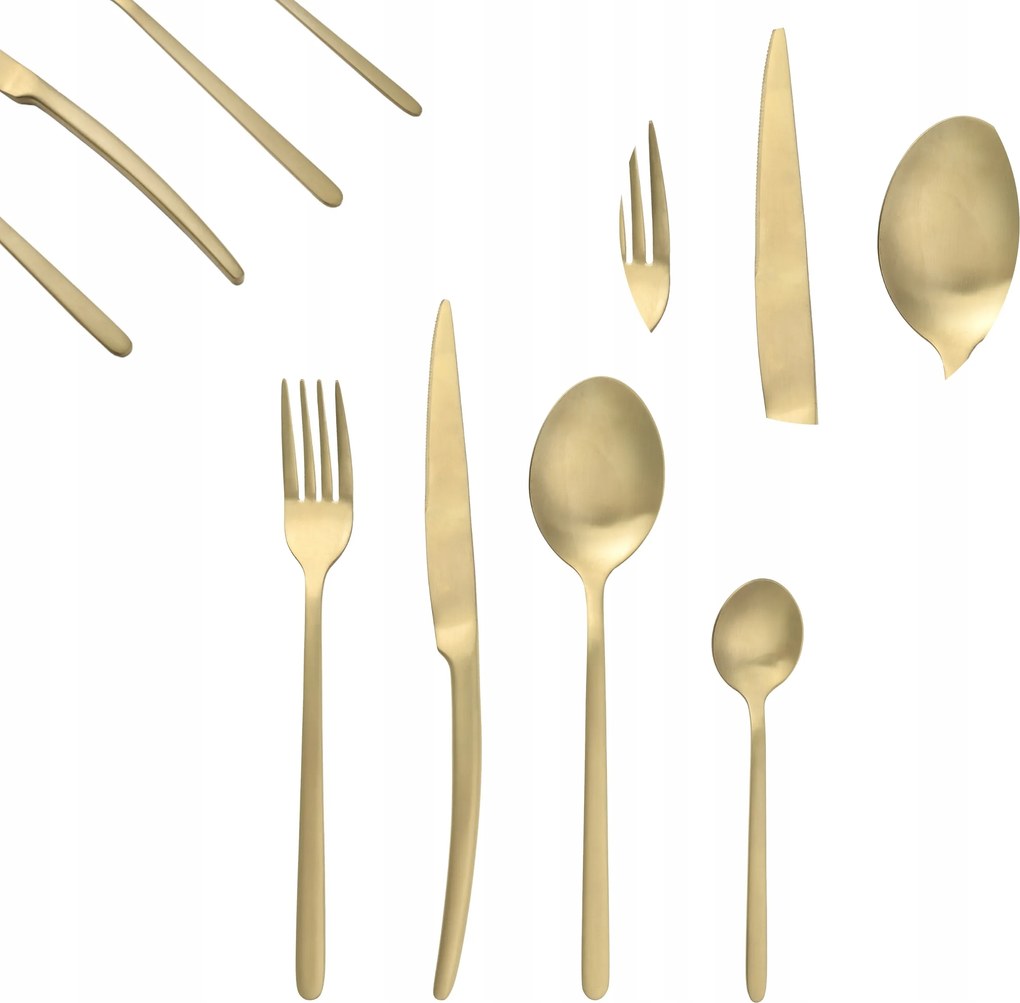 Evőeszköz Készlet 24 db-os arany Glamour rozsdamentes acél 6 személyes szett
