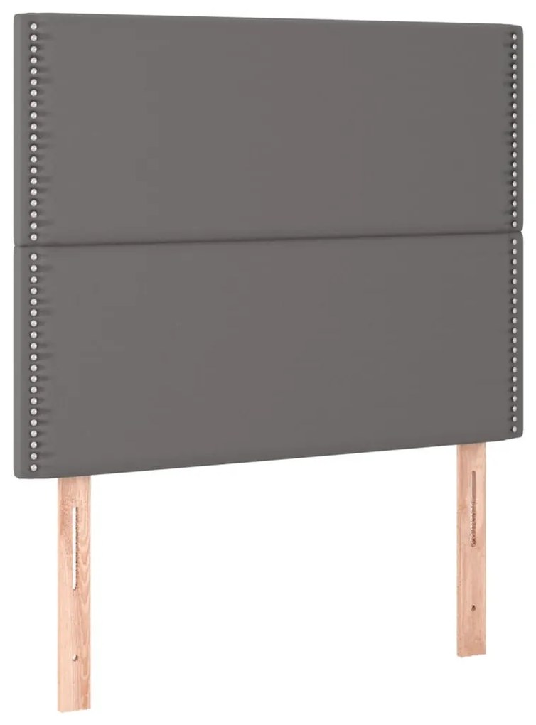 szürke műbőr LED-es fejtámla 80x5x118/128 cm