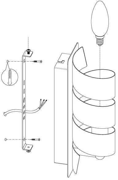 Eglo 98755 - Fali lámpa ELIZONDO 1xE14/40W/230V