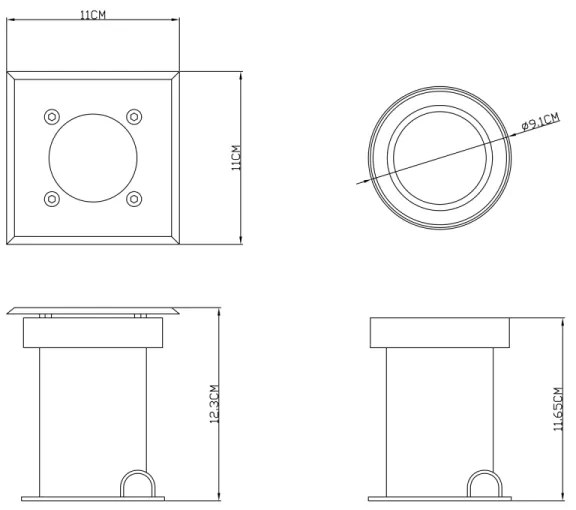 Globo 31101 - STYLE 1xGU10/40W/230V IP67 bejárati lámpa