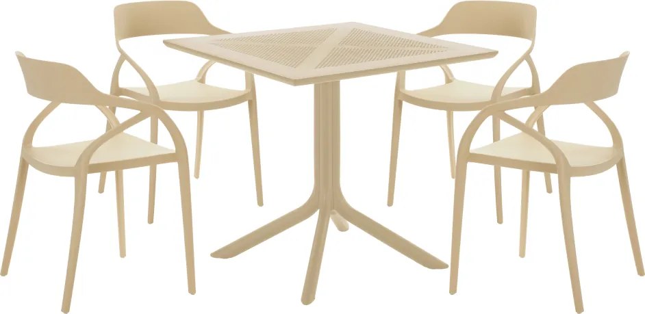 Kerti asztal, szürkésbarna Taupe, DENTON NEW