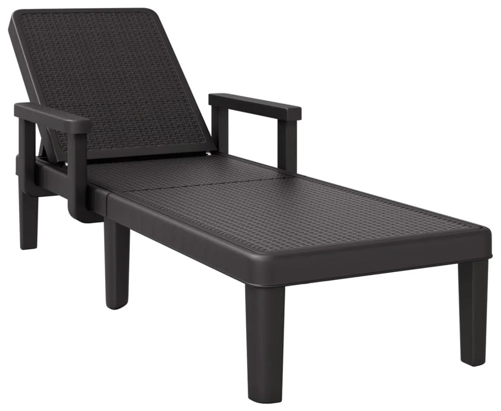vidaXL fekete polipropilén napozóágy 159x68x83,5 cm