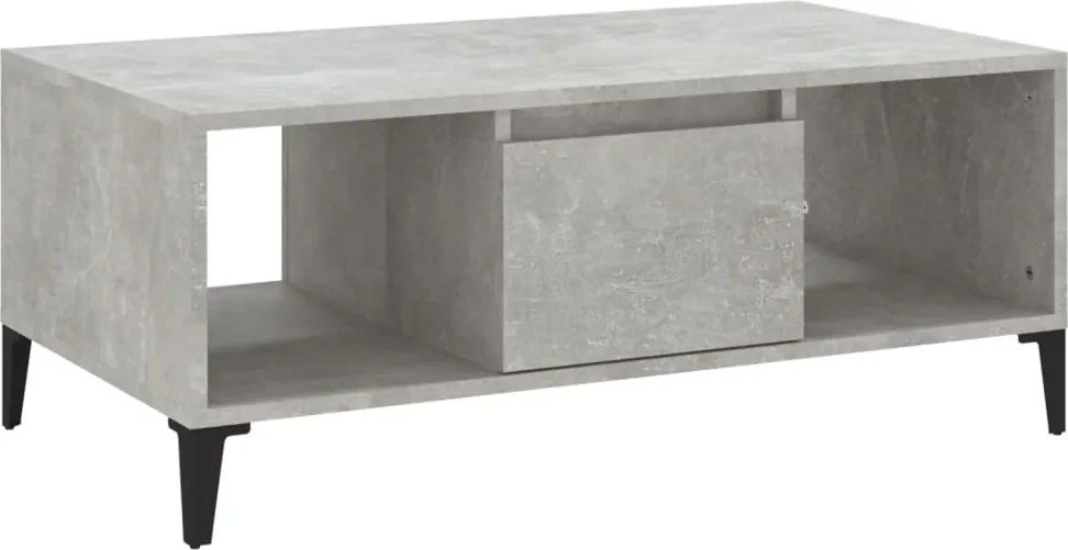vidaXL betonszürke szerelt fa dohányzóasztal 90x50x36,5 cm
