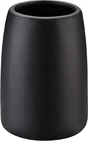 Fürdőszobai fogkefetartó bögre kerámia, fekete