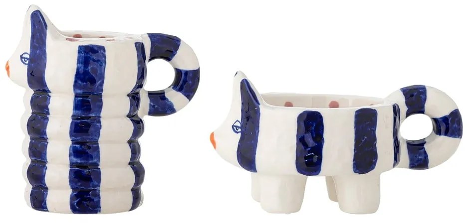 Agyagkerámia gyertyatartó készlet 2 db-os Caty – Bloomingville