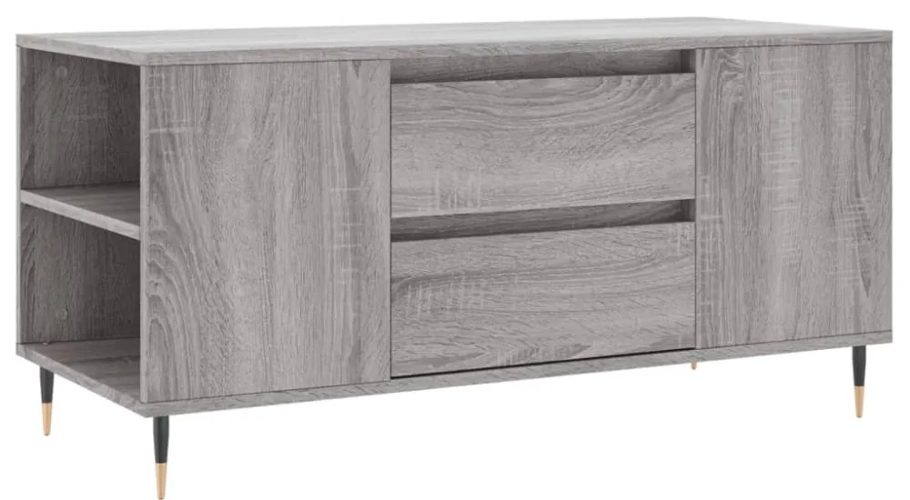 szürke sonoma színű szerelt fa dohányzóasztal 102x44,5x50 cm