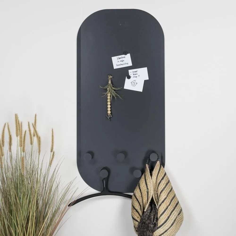 Fekete fém fali fogas 55 cm Espen – Spinder Design